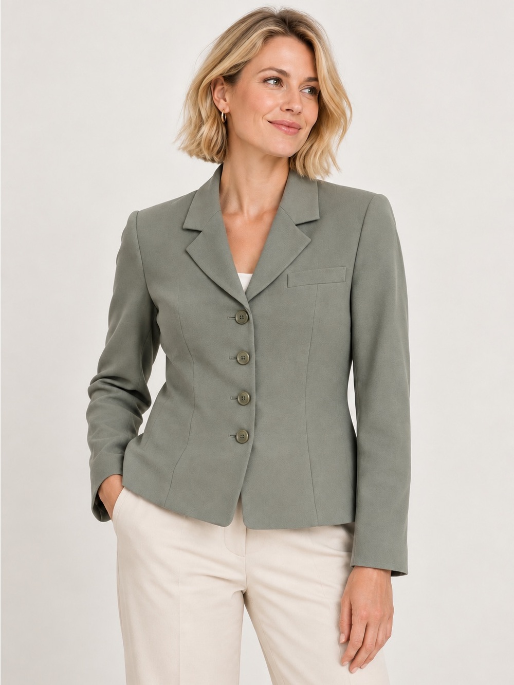 Rena Rowan Sage Green Tailored Women's Blazer • size 10